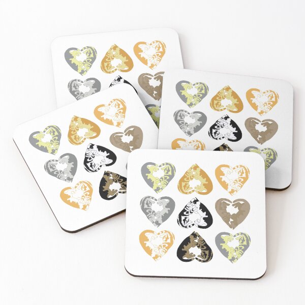 Item preview, multi coloured love heart cats designed and sold by tigerr.