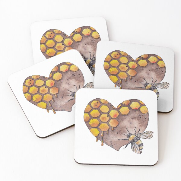 Item preview, Honeycomb Heart And Bee In Watercolor  designed and sold by Oirabot.