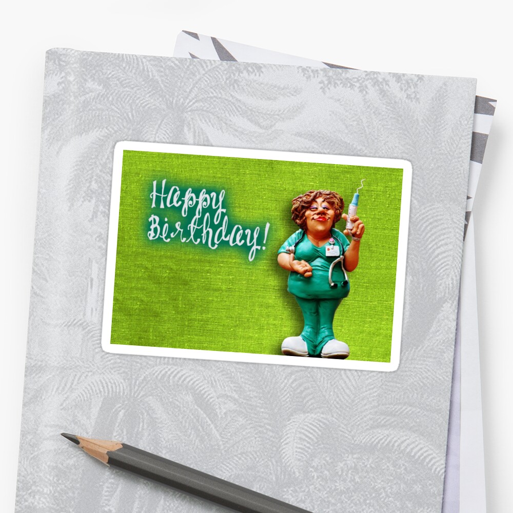 "Happy Birthday - Nurse" Sticker by garigots | Redbubble