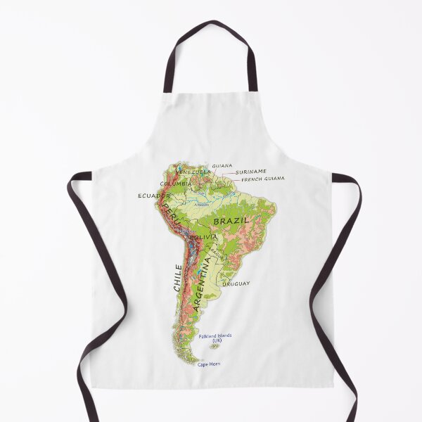 Item preview, South America detailed physical map topographic map of South America continent with Major Lakes and Rivers and country names designed and sold by mashmosh.