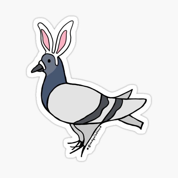 Fred the Pigeon Easter Bunny Sticker