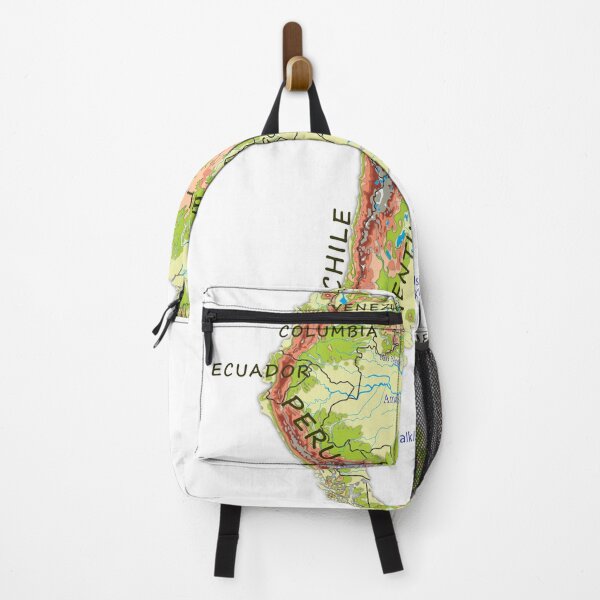 Item preview, South America detailed physical map topographic map of South America continent with Major Lakes and Rivers and country names designed and sold by mashmosh.