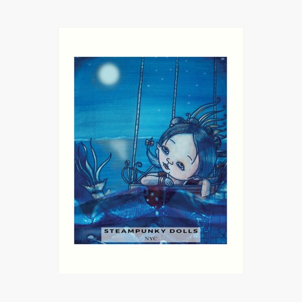 Blue Moon Mermaid Art Print