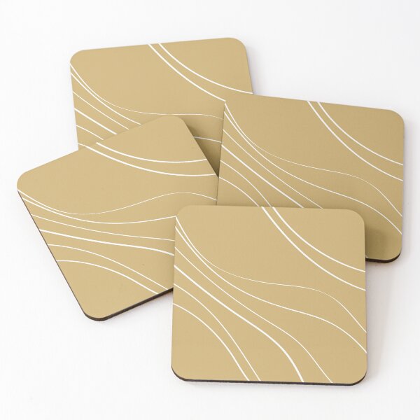 Item preview, Minimal Wavy Line Art. Abstract Waves. Yellow Gold. designed and sold by PAPER MOON art & design.