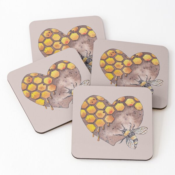 Item preview, Cute Honey Heart And Bee In Watercolor  designed and sold by Oirabot.