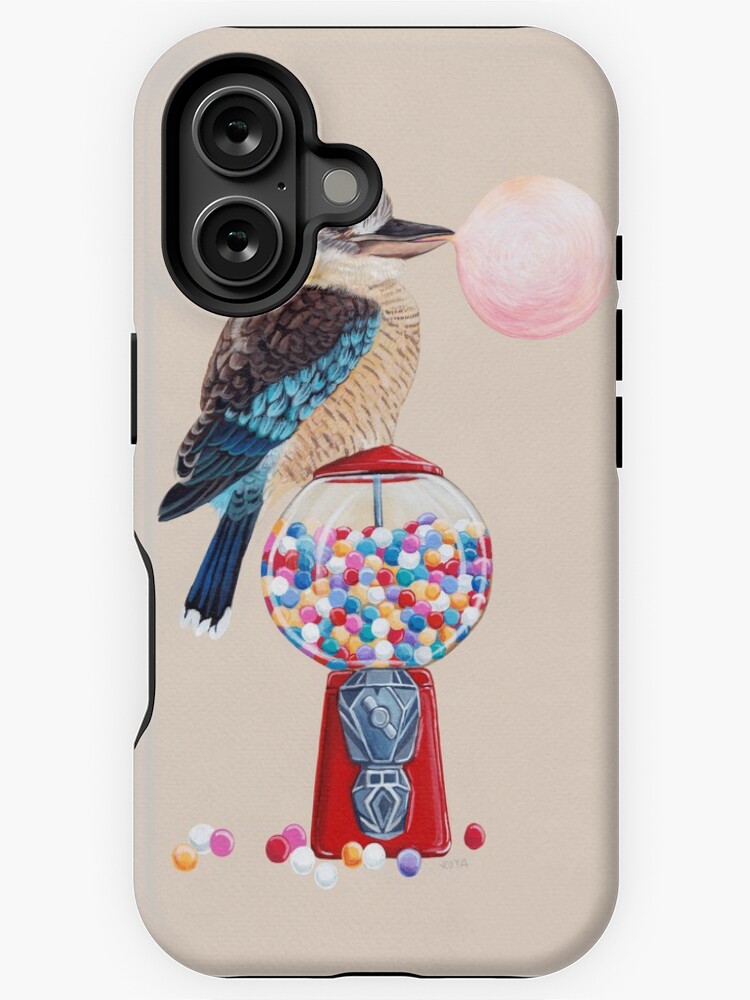Thumbnail 1 of 4, iPhone Case, Bird gumball machine Kookaburra designed and sold by Ruta.