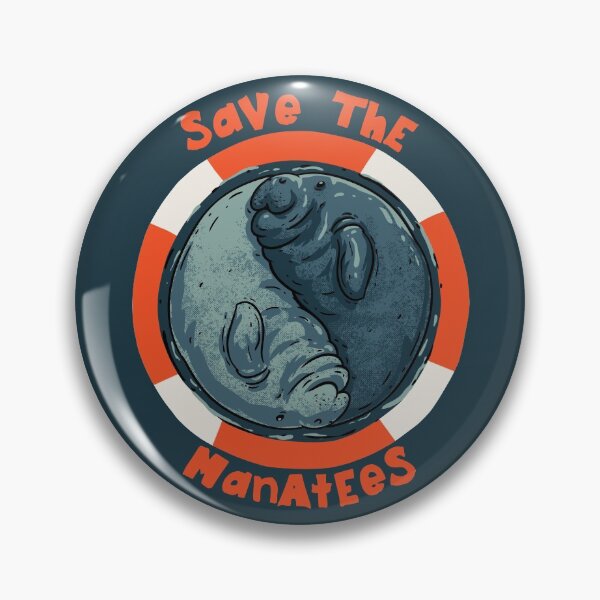 Item preview, Save the Manatees - Yin Yang Manatee Couple in a Lifebuoy Ring | Manatee County designed and sold by Any Color Designs.