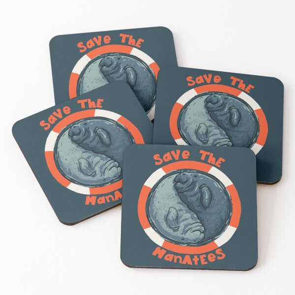 Item preview, Save the Manatees - Yin Yang Manatee Couple in a Lifebuoy Ring | Manatee County designed and sold by Any Color Designs.