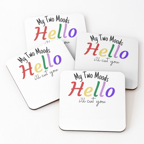 Item preview, My Two Moods Funny 1 hello 2 i'll cut you T Shirt Crazy Dog T-Shirts Womens  Novelty Humor Sarcastic Cool Graphic Hilarious puppy lover gift designed and sold by PIXEcompany.