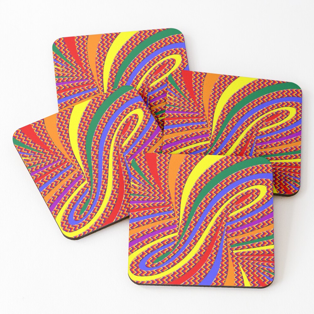 Vista previa del artículo con la obra «Posavasos (lote de 4)», diseñado y vendido por rainbowarray.
