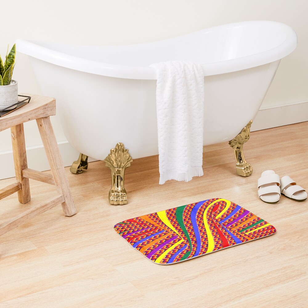 Vista previa del artículo con la obra «Alfombra de baño», diseñado y vendido por rainbowarray.