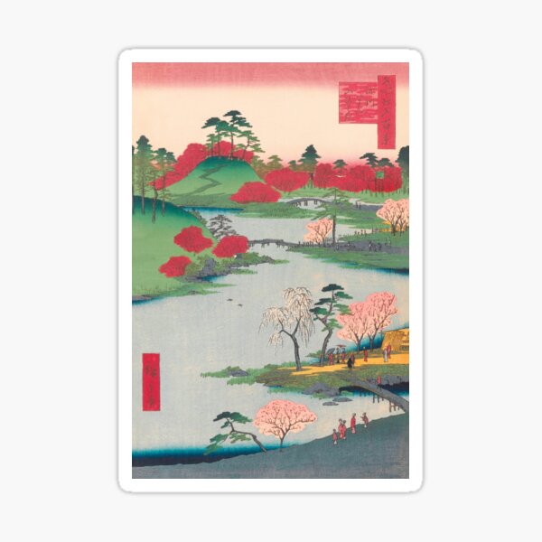 Item preview, Spring Shrine Garden Vintage Ukiyo-e Japanese Art designed and sold by VintageArchive.