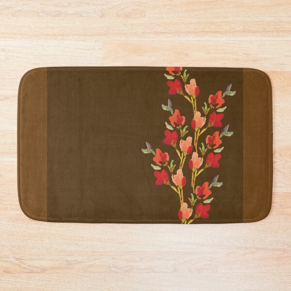 Item preview, Red Posy on brown background designed and sold by PURPLEbliss.