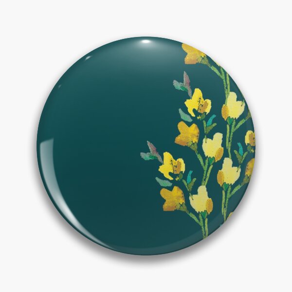 Item preview, Yellow Posy on dark teal background designed and sold by PURPLEbliss.