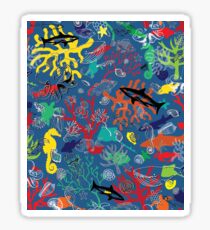 Ocean Colour Scene - fun nautical pattern by Cecca Designs Sticker