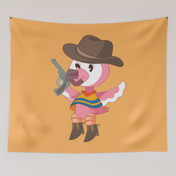 Item preview, Flamingo youtube Flamingo Plush cowboy outfit bird cartoon cowboy hat, rope, howdy ho designed and sold by SGS-.