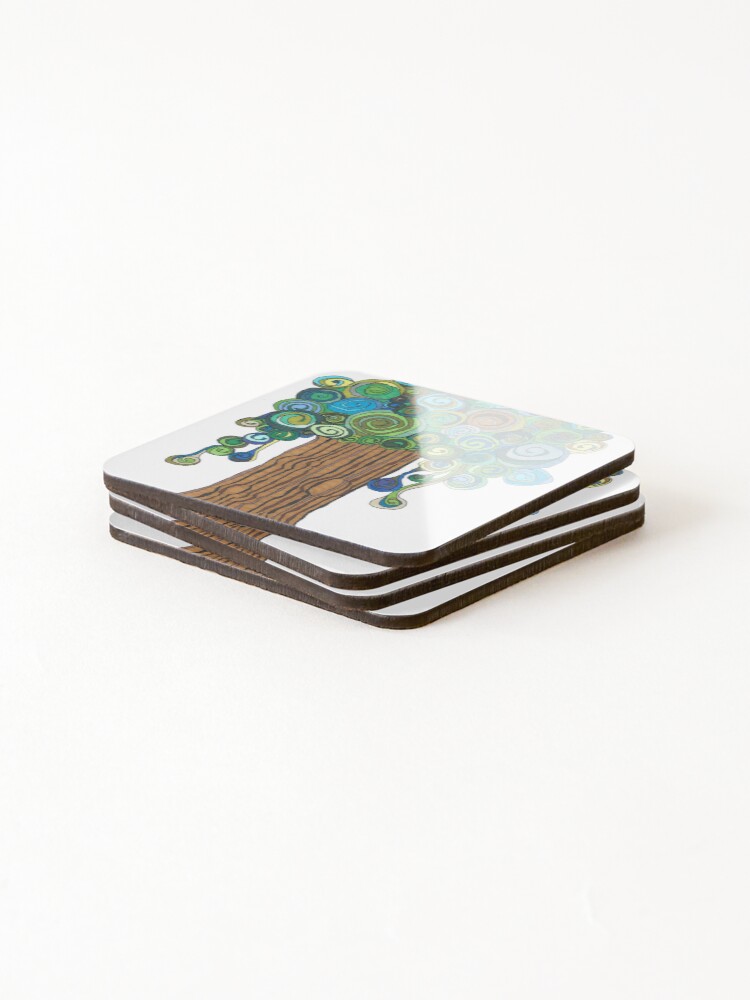 Thumbnail 4 of 5, Coasters (Set of 4), Tree designed and sold by HelloSoul.