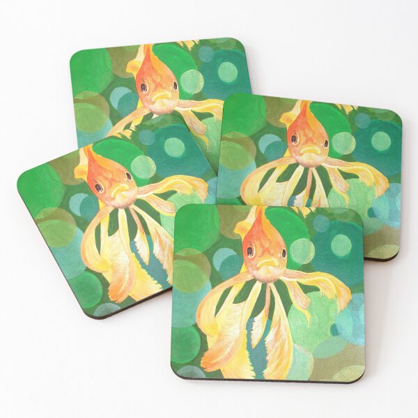 Item preview, Vermilion Goldfish Swimming In Green Bubbles designed and sold by taiche.