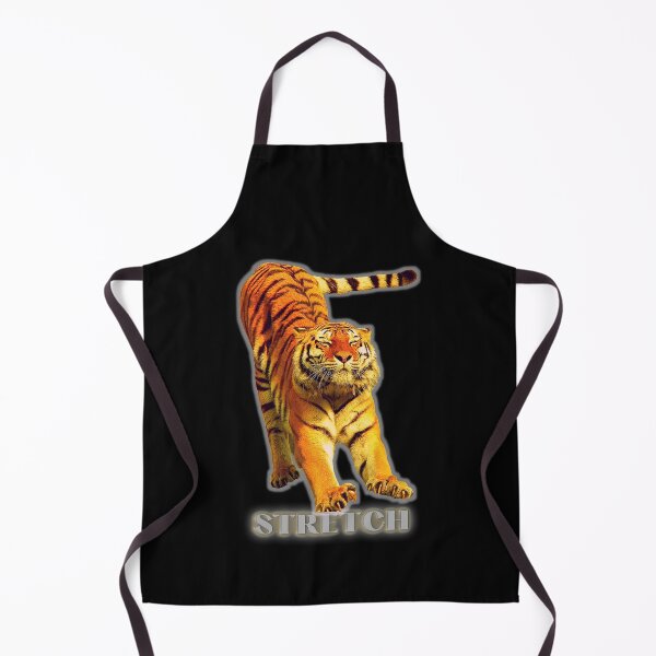 Item preview, Large tiger doing a stretch exercise - silver text 1 designed and sold by AnnaBBS.