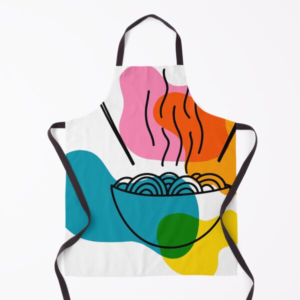 Item preview, Asian wok noodle with abstract stains and chinese chopsticks on white background. designed and sold by milkyway555.