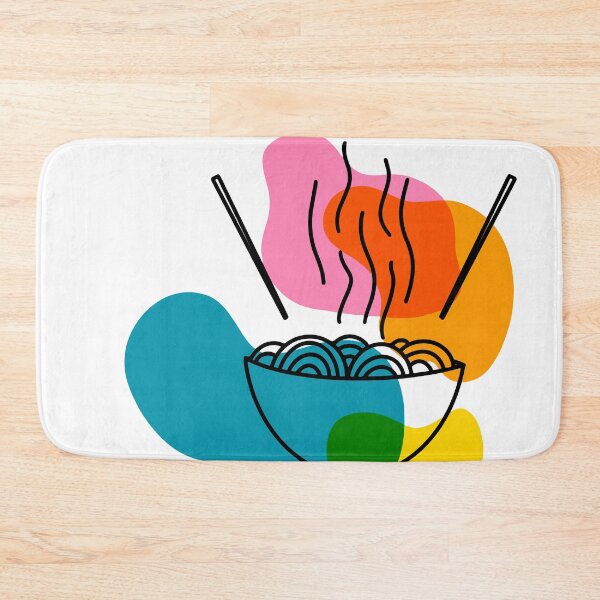 Item preview,  Asian wok noodle with abstract stains and chinese chopsticks on white background. designed and sold by milkyway555.