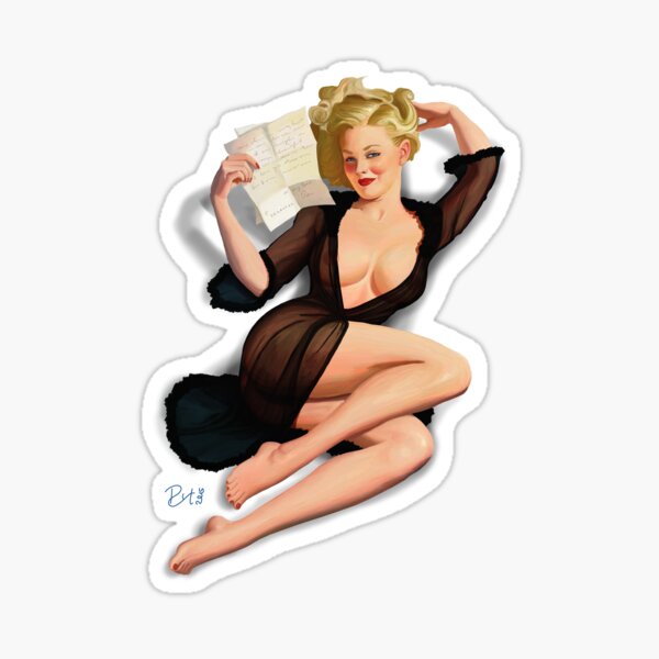 Erotic Sexy Girl Adult Angel Heart Naked Nude Posing PinUp Woman Sticker  Decal