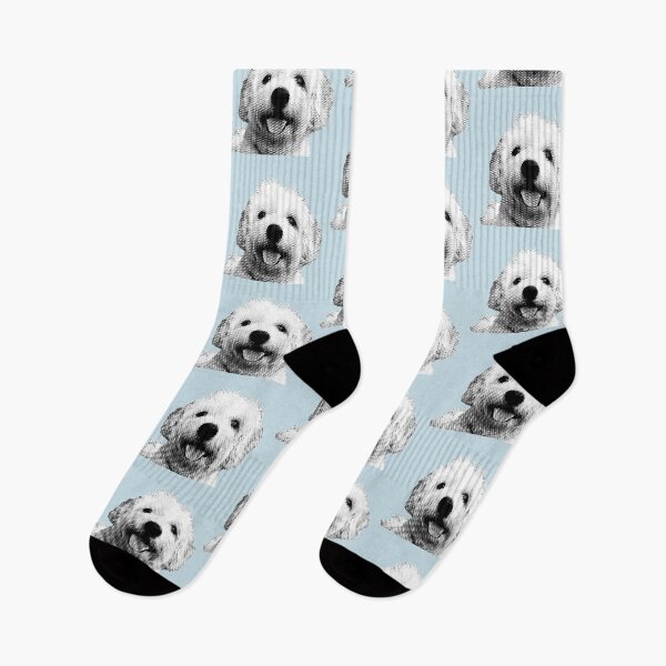 Item preview, Cavachon Dog Cuteness Pop Art in Baby Blue designed and sold by ZebaaShop.