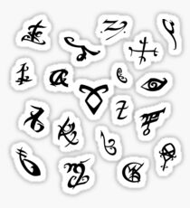 Shadowhunters runes (black and white) Sticker