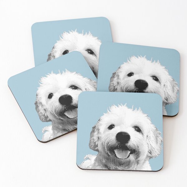 Item preview, Cavachon Dog Cuteness Pop Art in Baby Blue designed and sold by ZebaaShop.