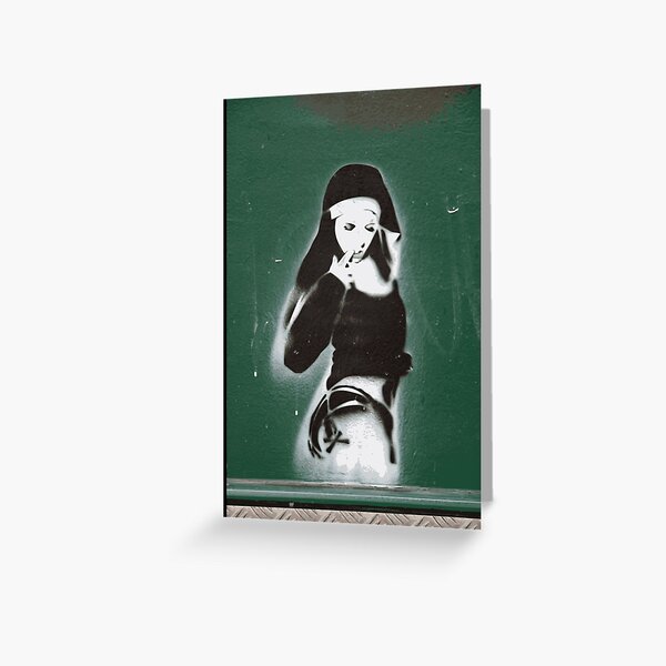 Aperçu de l'œuvre GRAFFITI URBAIN STYLE NUN BANKSY STYLE créée et vendue par kwiebe34.