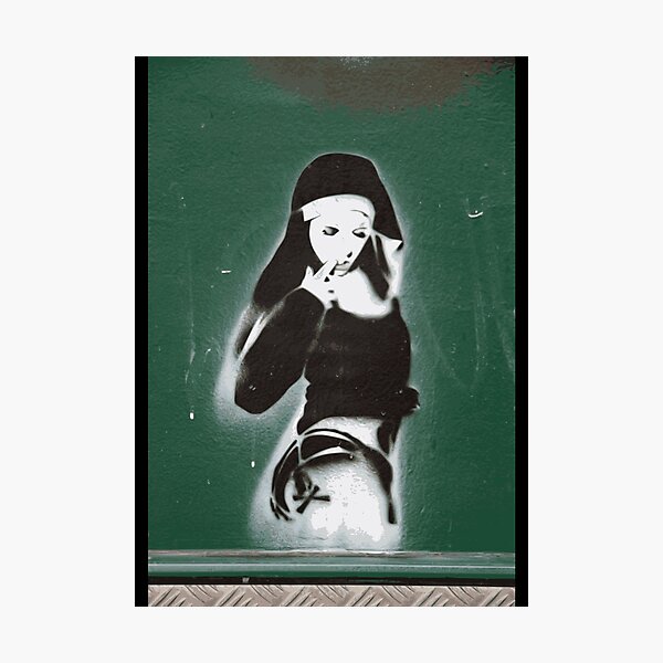Item preview, NUN BANKSY STENCIL STYLE URBAN GRAFFITI designed and sold by kwiebe34.