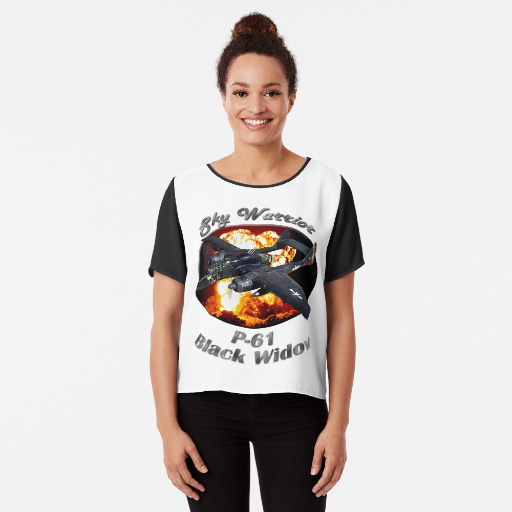 P-61 Black Widow Sky Warrior Chiffon Top
