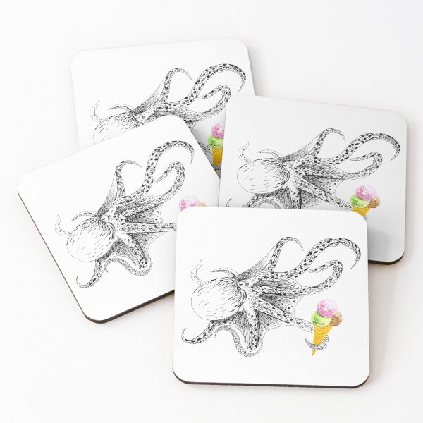 Item preview, octopus with ice cream designed and sold by VicaVeresk.