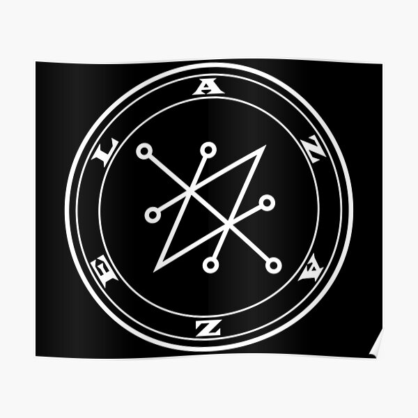 Póster «Azazel demonio sigilo blanco sello mágico oculto» de ...