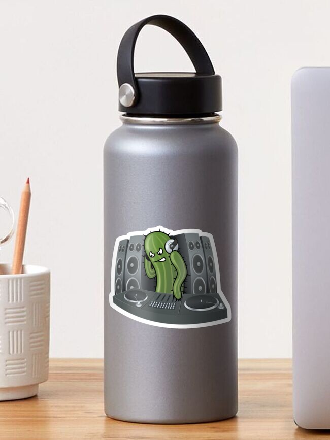 Cool Cactus Cartoon DJ/ Sound Engineer Sticker Cool Cactus Cartoon DJ/ Sound Engineer Sticker