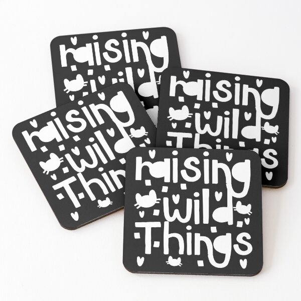Item preview, Raising Wild Things White Silhouette Black & White Theme typography designed and sold by NightGleam.