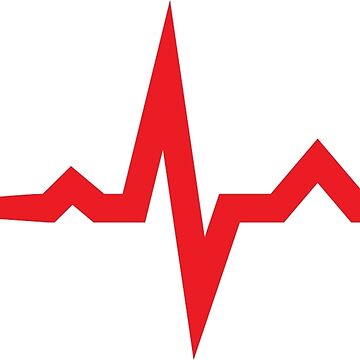 ECG wave single, normal, red