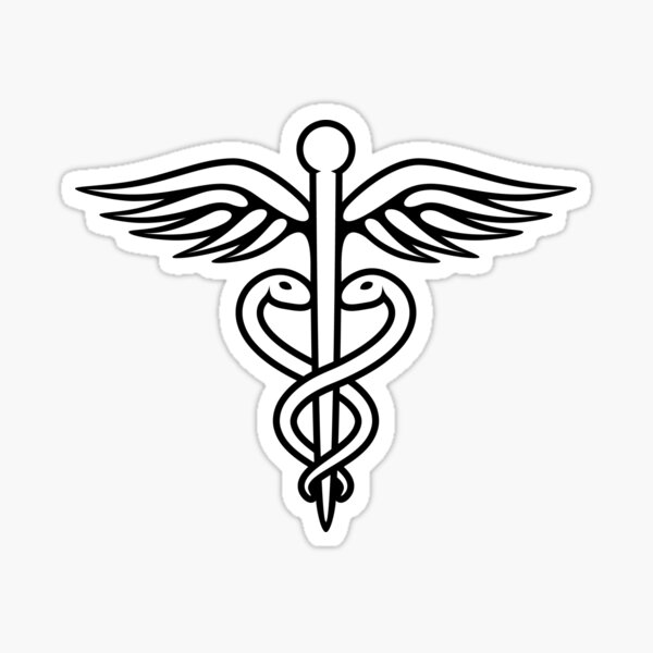 "Black Caduceus" Sticker For Sale By Mhea | Redbubble