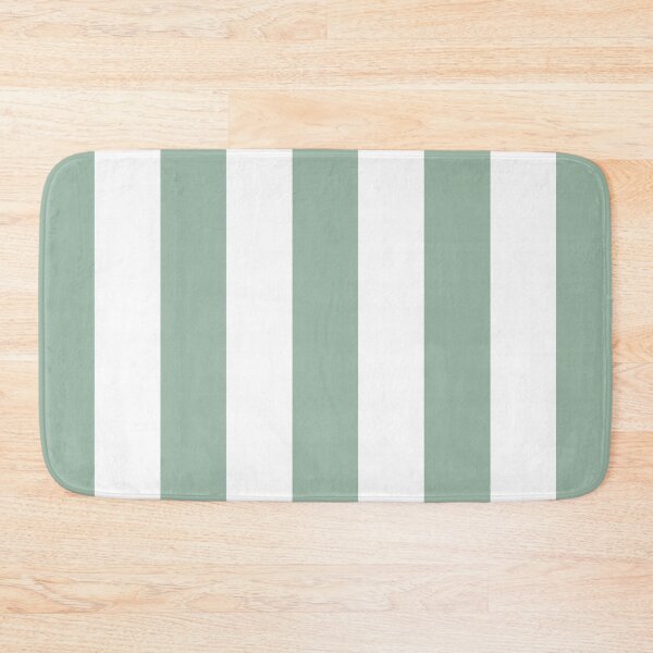 Item preview, Medium MUTED GREEN and WHITE Vertical STRIPES designed and sold by RachelMacht.