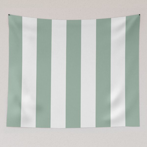Item preview, Medium MUTED GREEN and WHITE Vertical STRIPES designed and sold by RachelMacht.