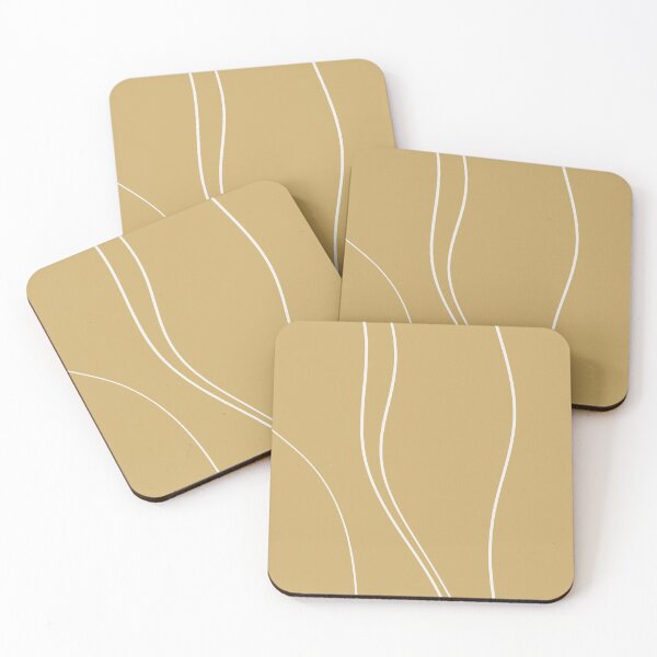 Item preview, Minimal Line Art. Abstract Wavy Lines. Yellow Gold. designed and sold by PAPER MOON art & design.