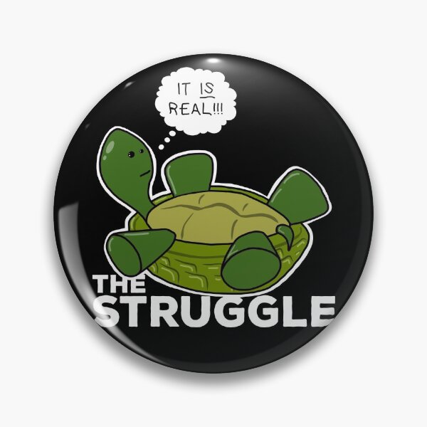 Item preview, Cute Depressed Cartoon Obese Turtle On Back Talking About The Struggle designed and sold by YomeHayin.