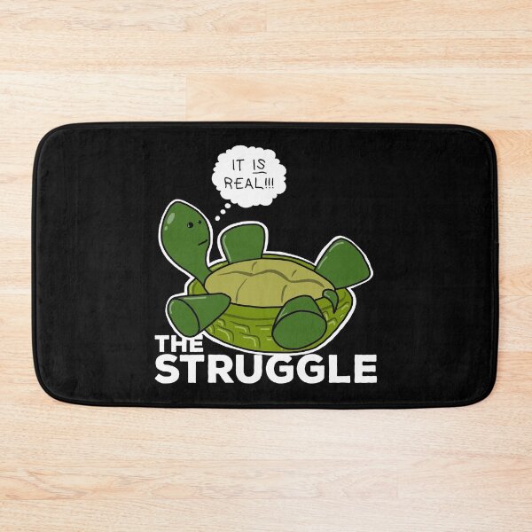 Item preview, Cute Depressed Cartoon Obese Turtle On Back Talking About The Struggle designed and sold by YomeHayin.