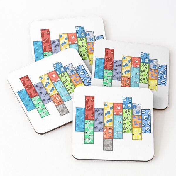 Item preview, programming languages color mosaic designed and sold by yourgeekside.