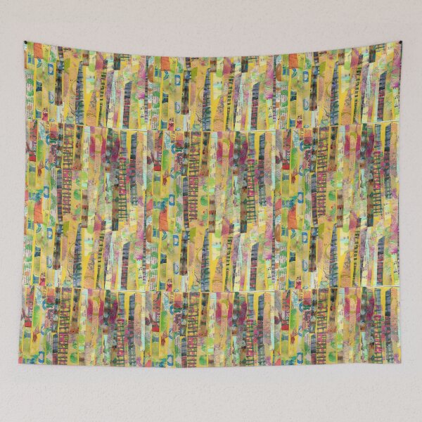 Item preview, Yellow stripes painted collage designed and sold by nighthawkstudio.