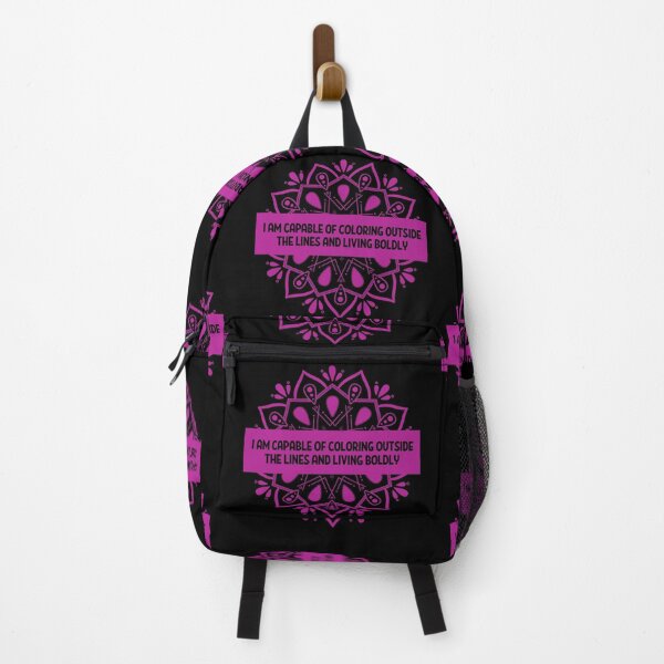Item preview, I am capable of coloring outside the lines and living boldly Mandala positive affirmations designed and sold by dreamofdenim.