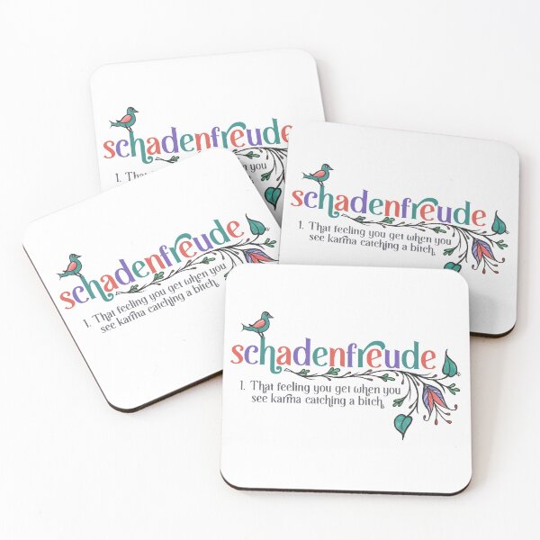 Item preview, Schadenfreude - Definition with German Folk Flowers designed and sold by The White Bat.