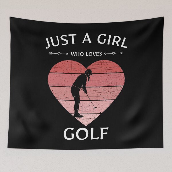 Item preview, Just A Girl Who Loves Golf - Female Golfer - Golf Lover - Heart Retro designed and sold by SimplyDeals.