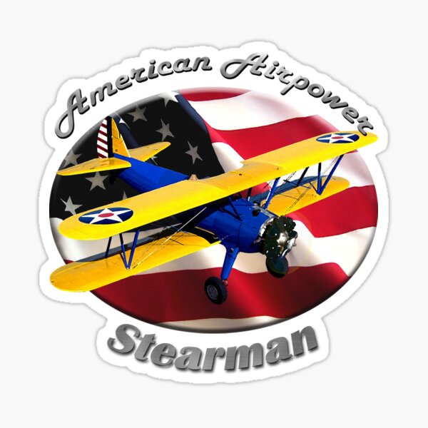 Stearman Biplane American Airpower Sticker