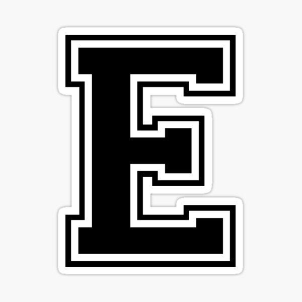 Letter - E (black) Sticker for Sale by Alphaletters